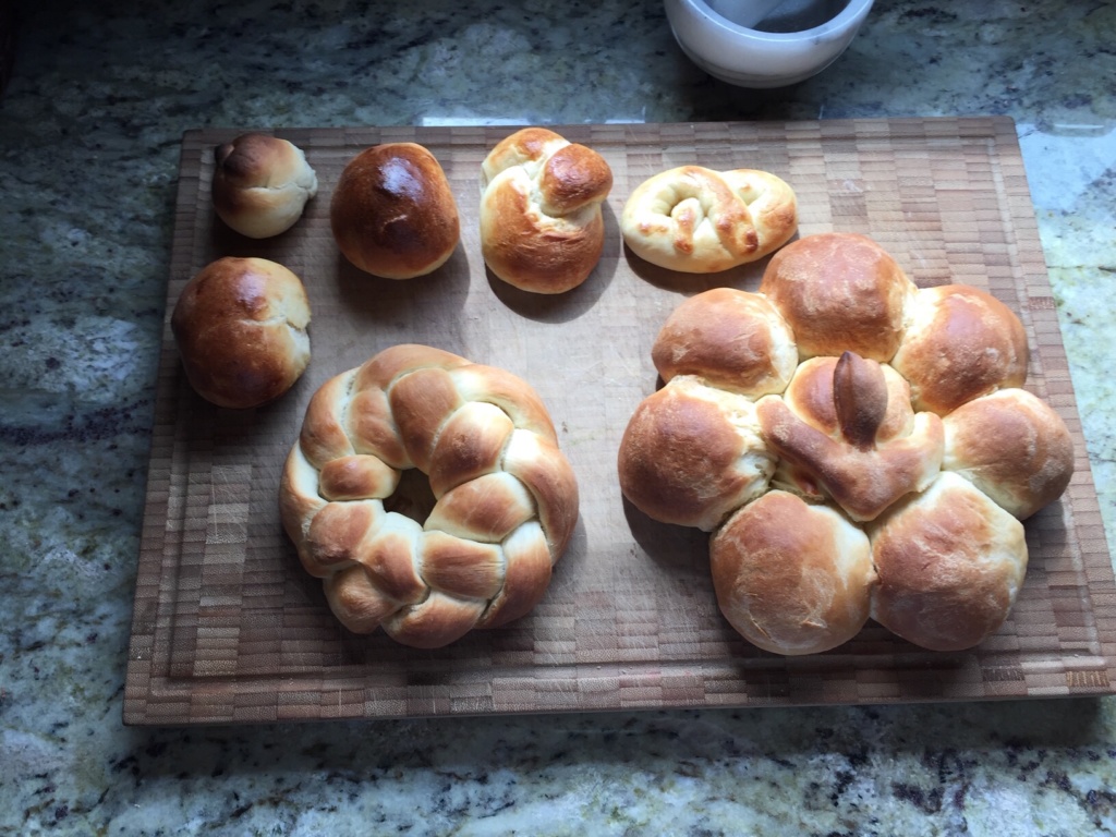 A photo of various bread forms I made.