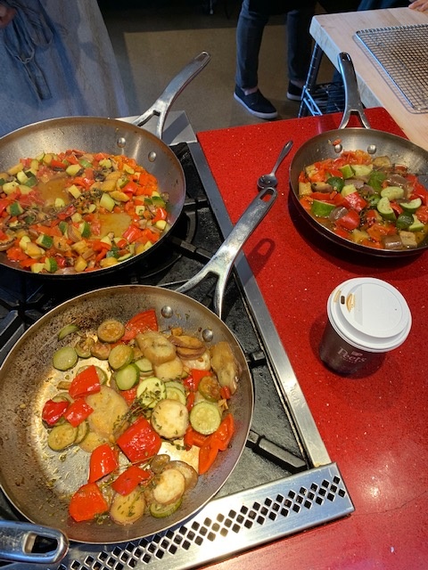 Picture of students making ratatouille.