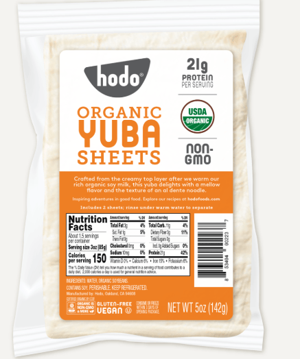 A picture of organic Hodo yuba cheets.