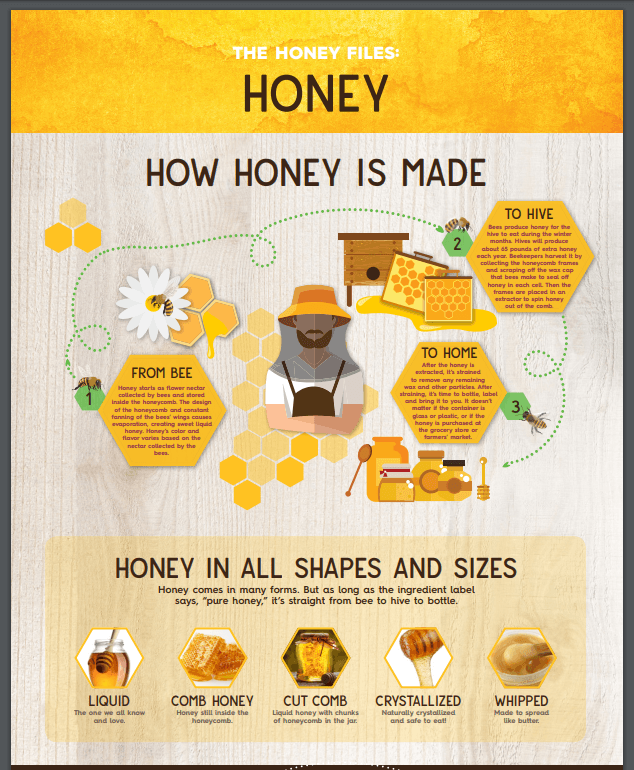 Graphic on how honey is made.