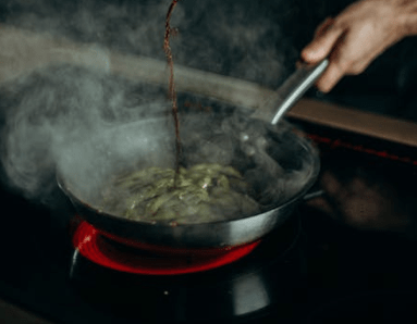 Photo of frying food.