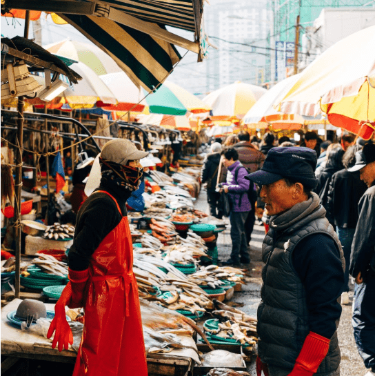 Photo of a fish market