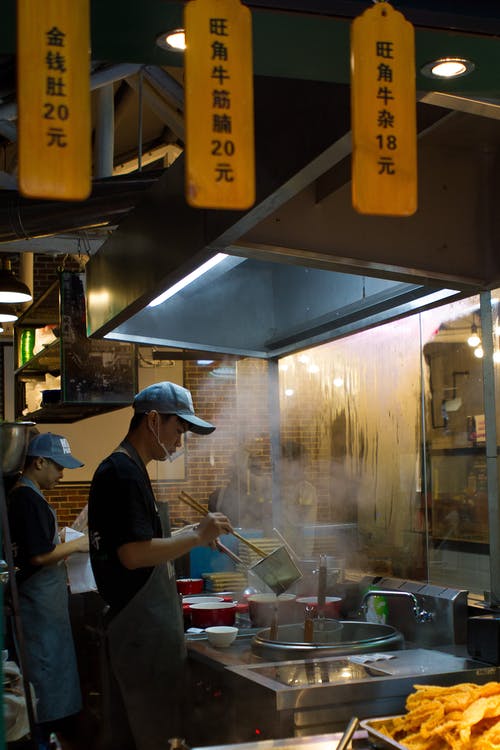 Asian chef and market.