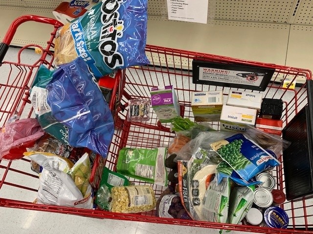 Photo of a filled cart.