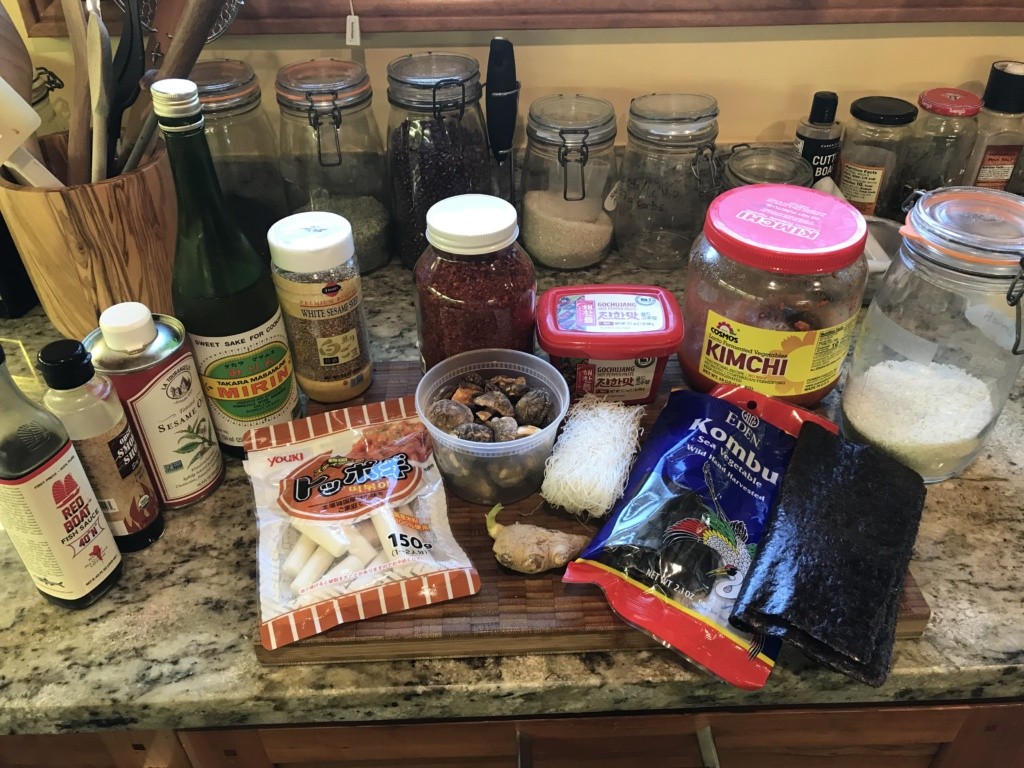 Photo of korean seasonings and spices I have in my home cupboards.