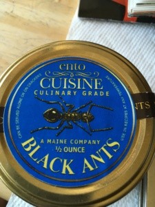 A photo of the tin of black ants.