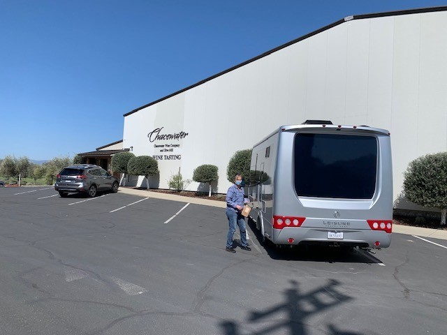 Parked outside Chancwater Winery.