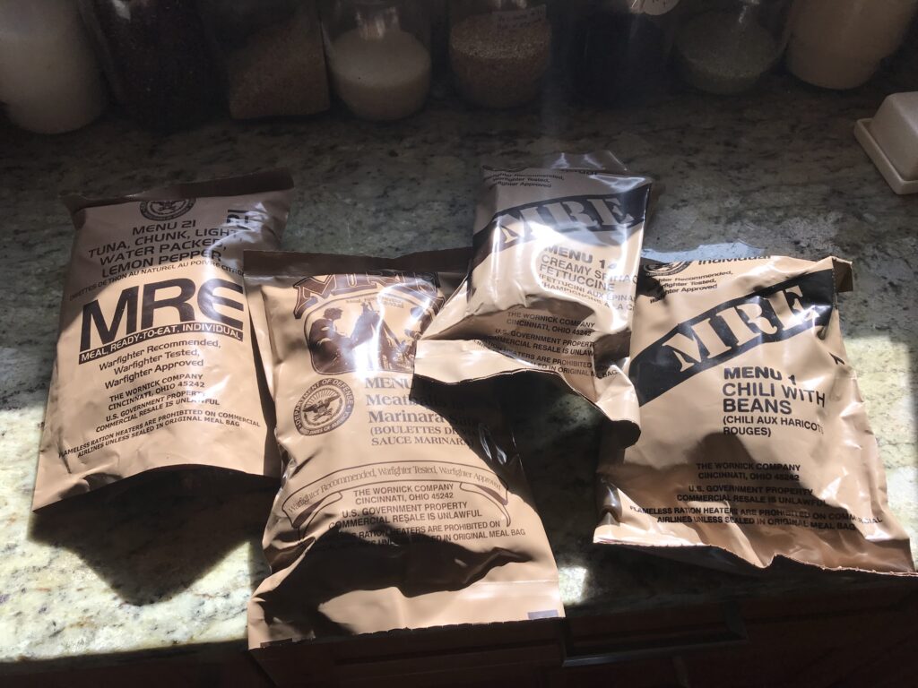 Meal, Ready-to-Eat -- aka MRE: 'Warfighter tested . . . warfighter  approved' 